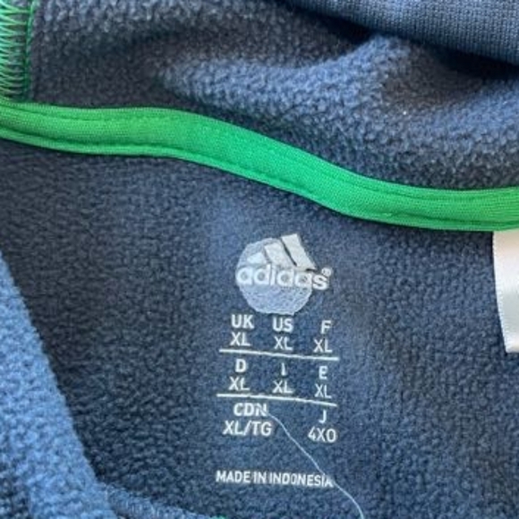 Adidas Mens Gray and Green Hoodie Sweatshirt Size Extra Large - Picture 4 of 4